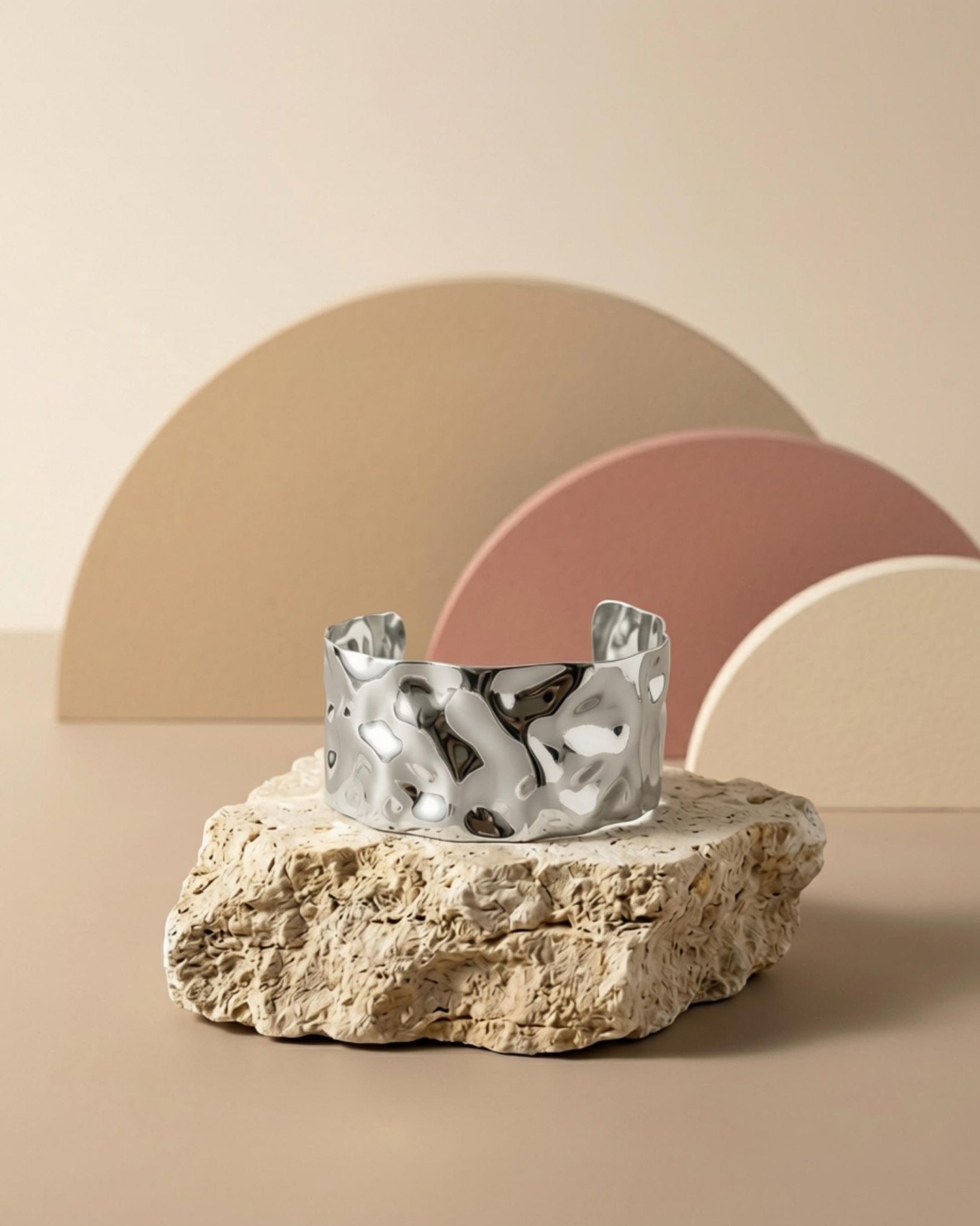 Courage Waterproof Organic Statement Cuff Bracelet Silver Plating - DANSK Copenhagen