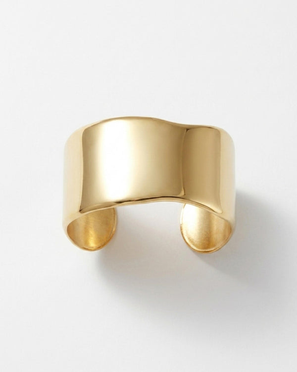 Courage Waterproof Statement Curve Cuff Bracelet 18K Gold Plating Plating - DANSK Copenhagen