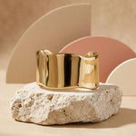 Courage Waterproof Statement Curve Cuff Bracelet 18K Gold Plating Plating - DANSK Copenhagen