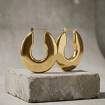 Courage Waterproof U-Turn Statement Earring 18K Gold Plating - DANSK Copenhagen