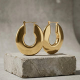 Courage Waterproof U-Turn Statement Earring 18K Gold Plating - DANSK Copenhagen