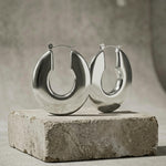 Courage Waterproof U-Turn Statement Earring Silver Plating - DANSK Copenhagen