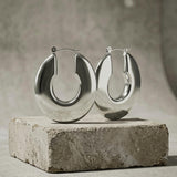 Courage Waterproof U-Turn Statement Earring Silver Plating - DANSK Copenhagen
