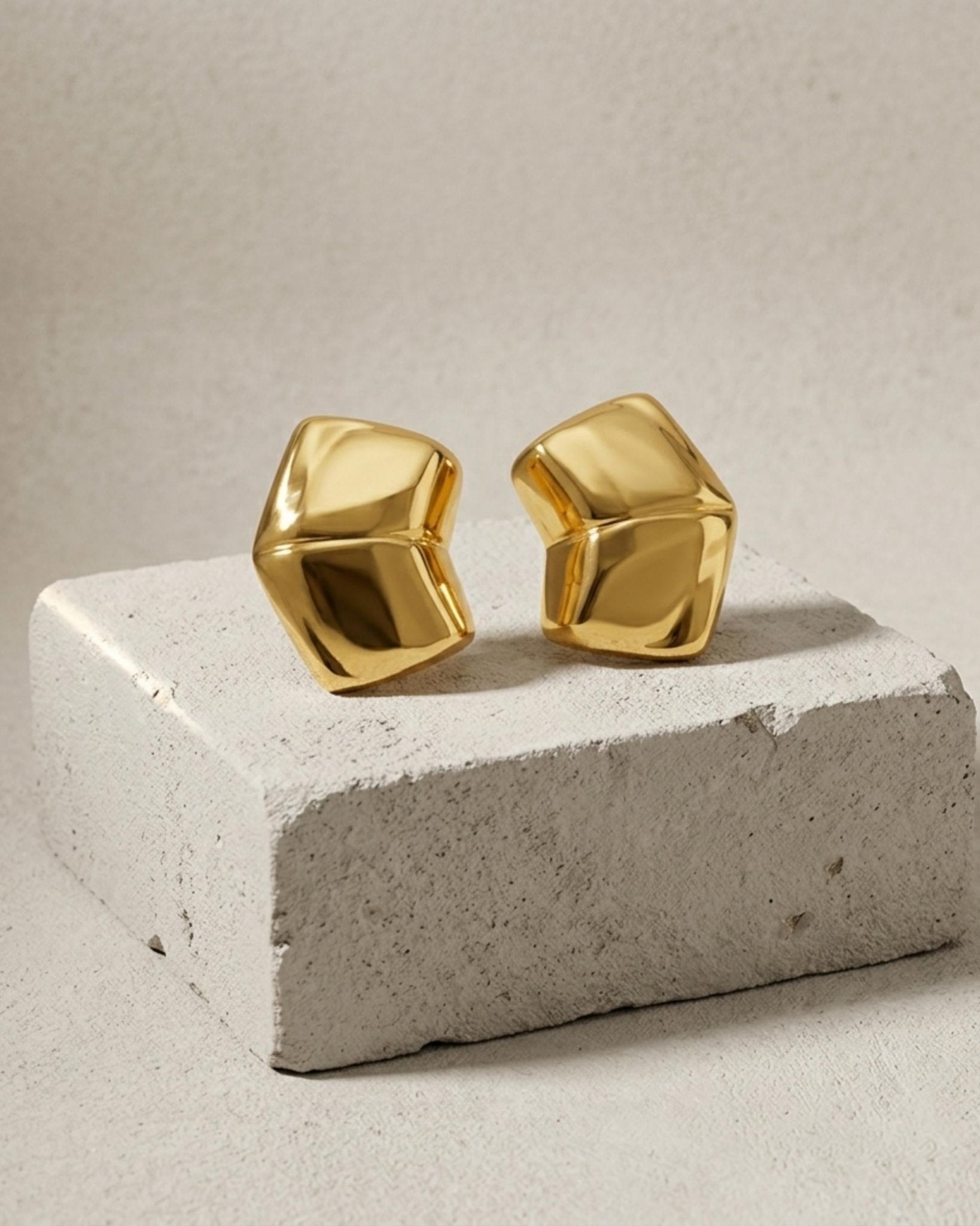 Courage Waterproof Wide Statement Earring 18K Gold Plating - DANSK Copenhagen