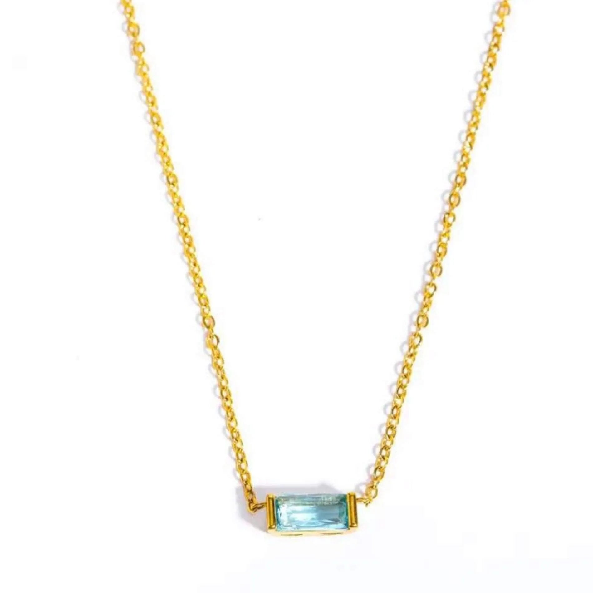 Love Waterproof Birthstone DECEMBER Necklace18K Gold PlatingDNSK Copenhagen