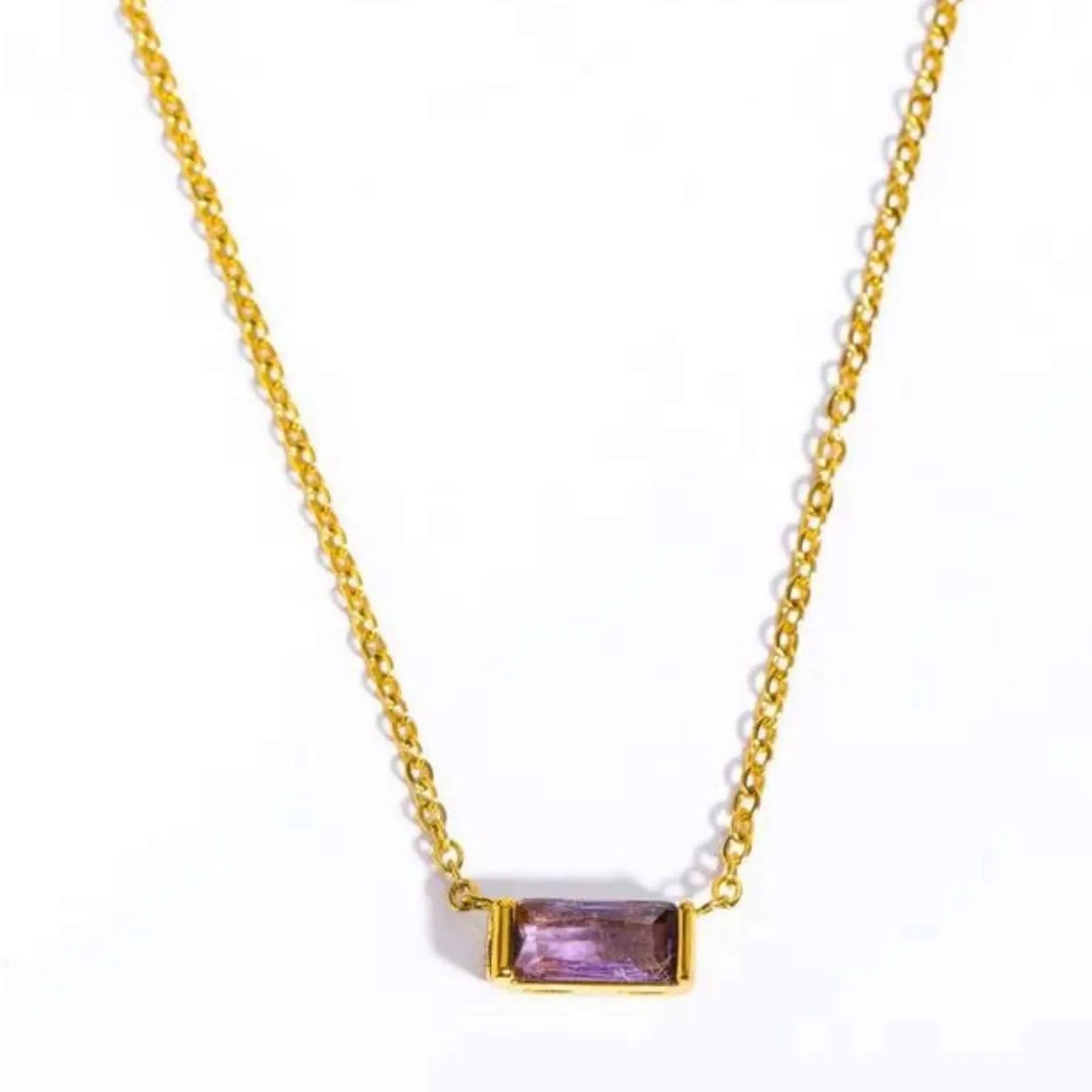 Love Waterproof Birthstone FEBRUARY Necklace18K Gold PlatingDNSK Copenhagen