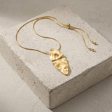 FRIDA Waterproof 18K Gold Plated Necklace - Adjustable Chain & Brushed Stainless Steel - DANSK Copenhagen