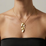 FRIDA Waterproof 18K Gold Plated Necklace - Adjustable Chain & Brushed Stainless Steel - DANSK Copenhagen