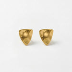 FRIDA Waterproof 18K Gold Plated Post Earring - Brushed Stainless Steel - DANSK Copenhagen