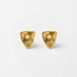 FRIDA Waterproof 18K Gold Plated Post Earring - Brushed Stainless Steel - DANSK Copenhagen