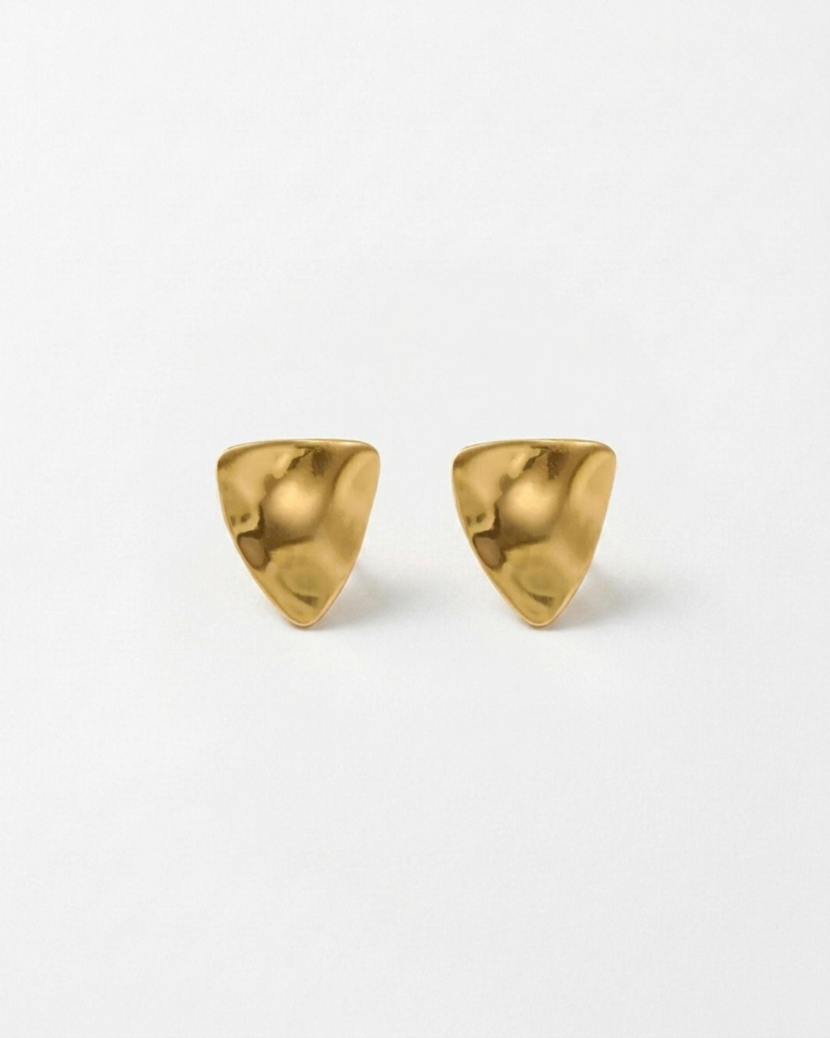 FRIDA Waterproof 18K Gold Plated Post Earring - Brushed Stainless Steel - DANSK Copenhagen