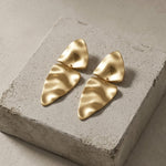 FRIDA Waterproof 18K Gold Plated Statement Earring - Brushed Stainless Steel - DANSK Copenhagen