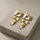 FRIDA Waterproof 18K Gold Plated Statement Earring - Brushed Stainless Steel - DANSK Copenhagen