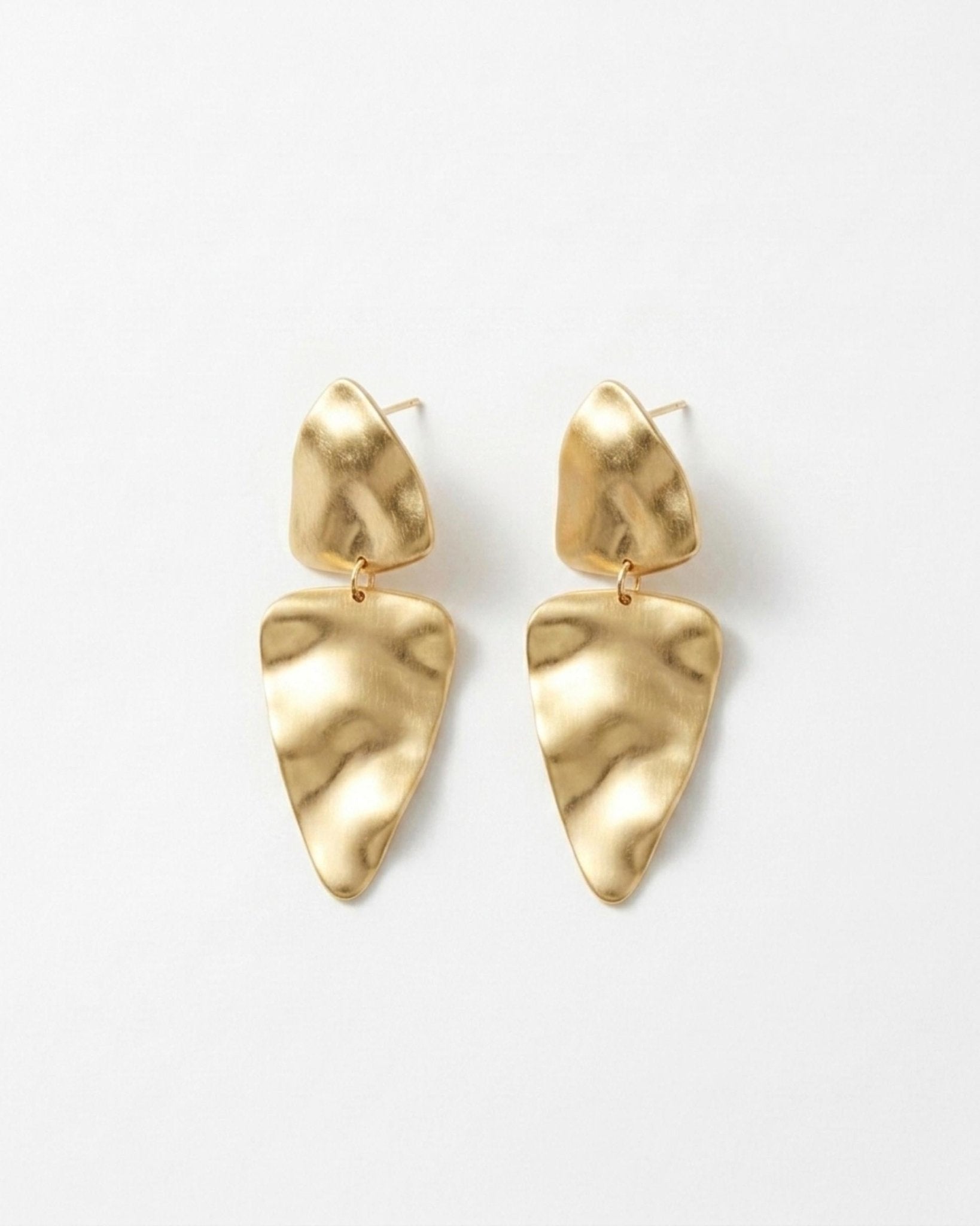 FRIDA Waterproof 18K Gold Plated Statement Earring - Brushed Stainless Steel - DANSK Copenhagen