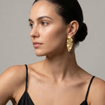 FRIDA Waterproof 18K Gold Plated Statement Earring - Brushed Stainless Steel - DANSK Copenhagen