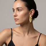 FRIDA Waterproof 18K Gold Plated Statement Earring - Brushed Stainless Steel - DANSK Copenhagen