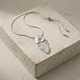 FRIDA Waterproof Silver Stainless Steel Necklace - Adjustable Chain & Brushed Finish - DANSK Copenhagen