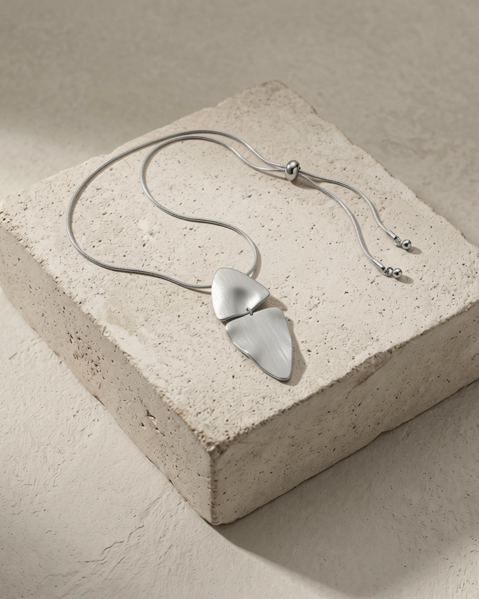 FRIDA Waterproof Silver Stainless Steel Necklace - Adjustable Chain & Brushed Finish - DANSK Copenhagen