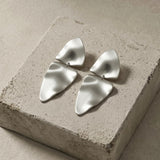 FRIDA Waterproof Silver Stainless Steel Statement Earring - Brushed Finish - DANSK Copenhagen