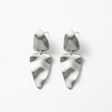 FRIDA Waterproof Silver Stainless Steel Statement Earring - Brushed Finish - DANSK Copenhagen