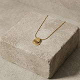 INES Waterproof 18K Gold Plated Necklace - Adjustable Chain & Brushed/Polished Stainless Steel - DANSK Copenhagen