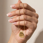 INES Waterproof 18K Gold Plated Necklace - Adjustable Chain & Brushed/Polished Stainless Steel - DANSK Copenhagen