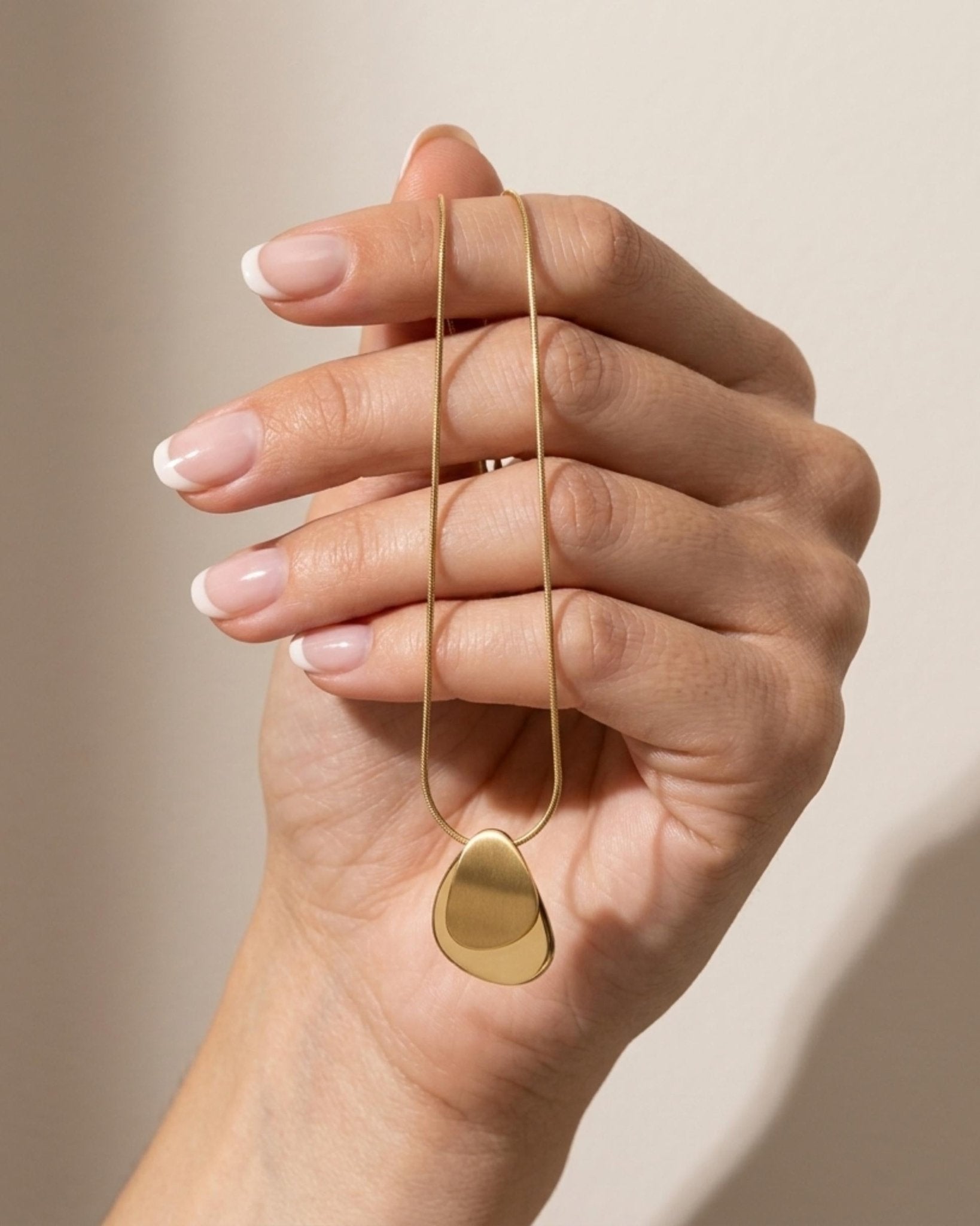 INES Waterproof 18K Gold Plated Necklace - Adjustable Chain & Brushed/Polished Stainless Steel - DANSK Copenhagen