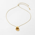 INES Waterproof 18K Gold Plated Necklace - Adjustable Chain & Brushed/Polished Stainless Steel - DANSK Copenhagen