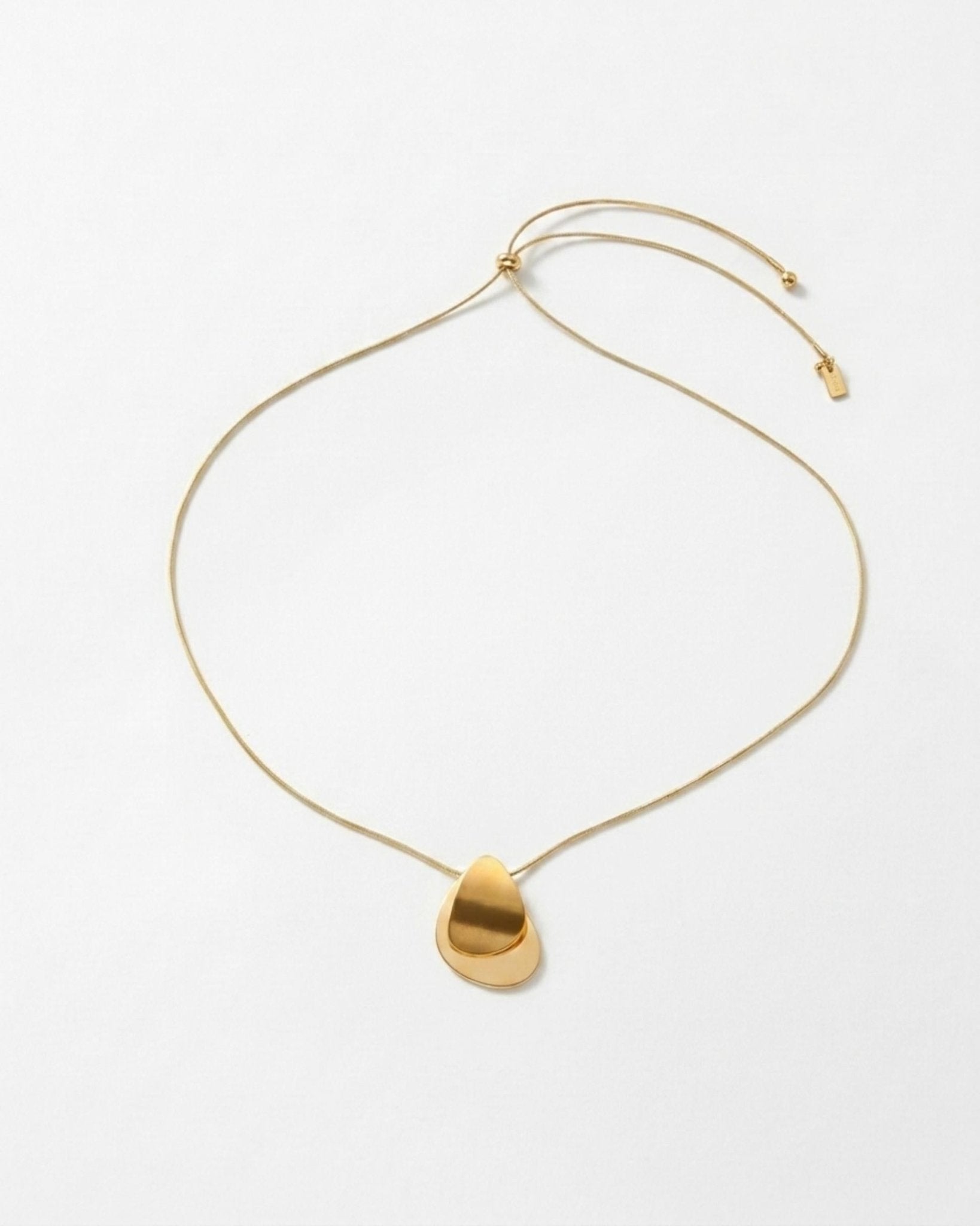 INES Waterproof 18K Gold Plated Necklace - Adjustable Chain & Brushed/Polished Stainless Steel - DANSK Copenhagen