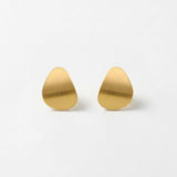 INES Waterproof 18K Gold Plated Post Earrings - Brushed Stainless Steel - DANSK Copenhagen