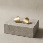 INES Waterproof 18K Gold Plated Post Earrings - Brushed Stainless Steel - DANSK Copenhagen