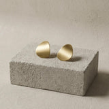 INES Waterproof 18K Gold Plated Post Earrings - Brushed Stainless Steel - DANSK Copenhagen