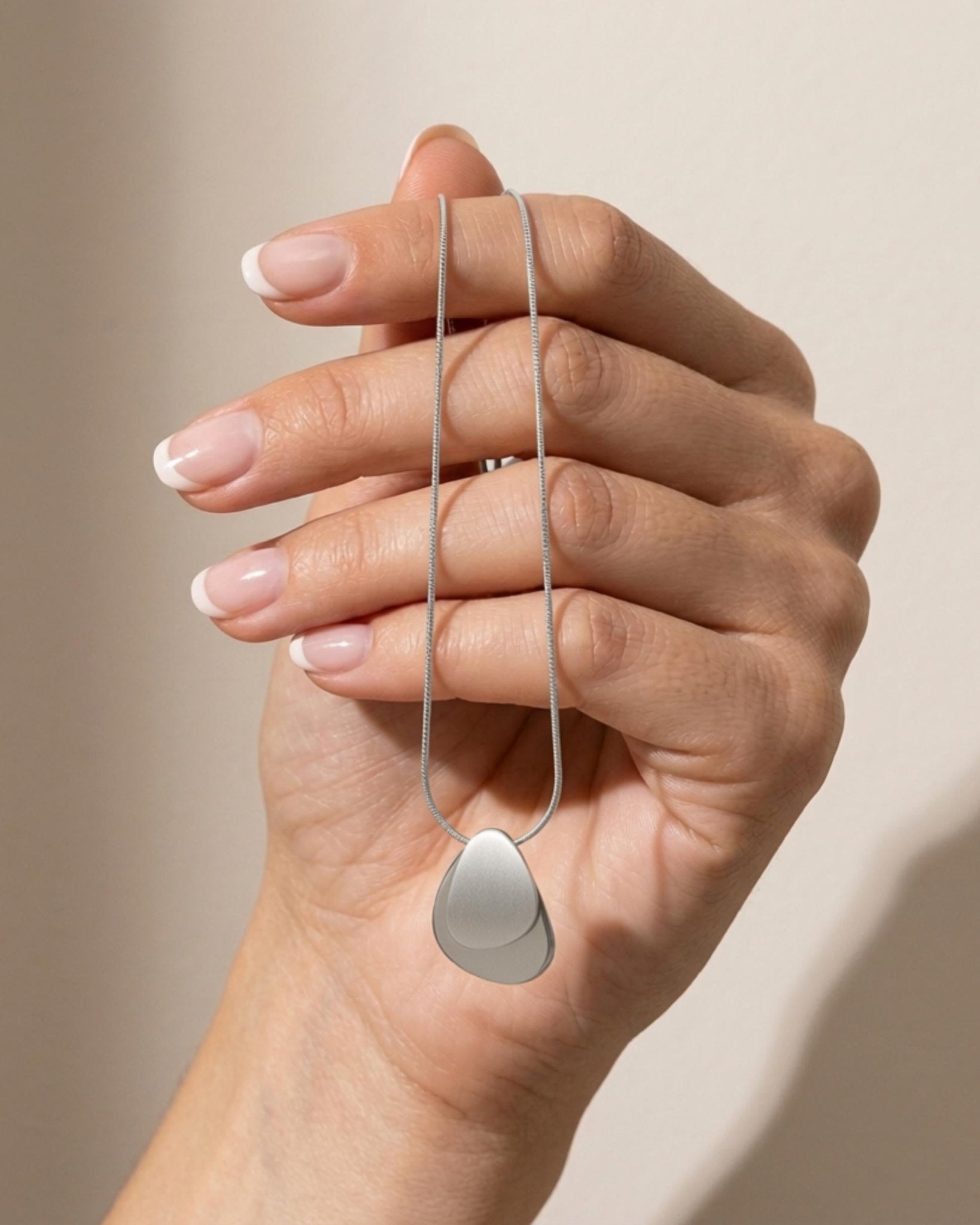 INES Waterproof Silver Stainless Steel Necklace - Adjustable Chain & Brushed/Polished Finish - DANSK Copenhagen