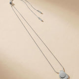 INES Waterproof Silver Stainless Steel Necklace - Adjustable Chain & Brushed/Polished Finish - DANSK Copenhagen
