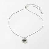 INES Waterproof Silver Stainless Steel Necklace - Adjustable Chain & Brushed/Polished Finish - DANSK Copenhagen
