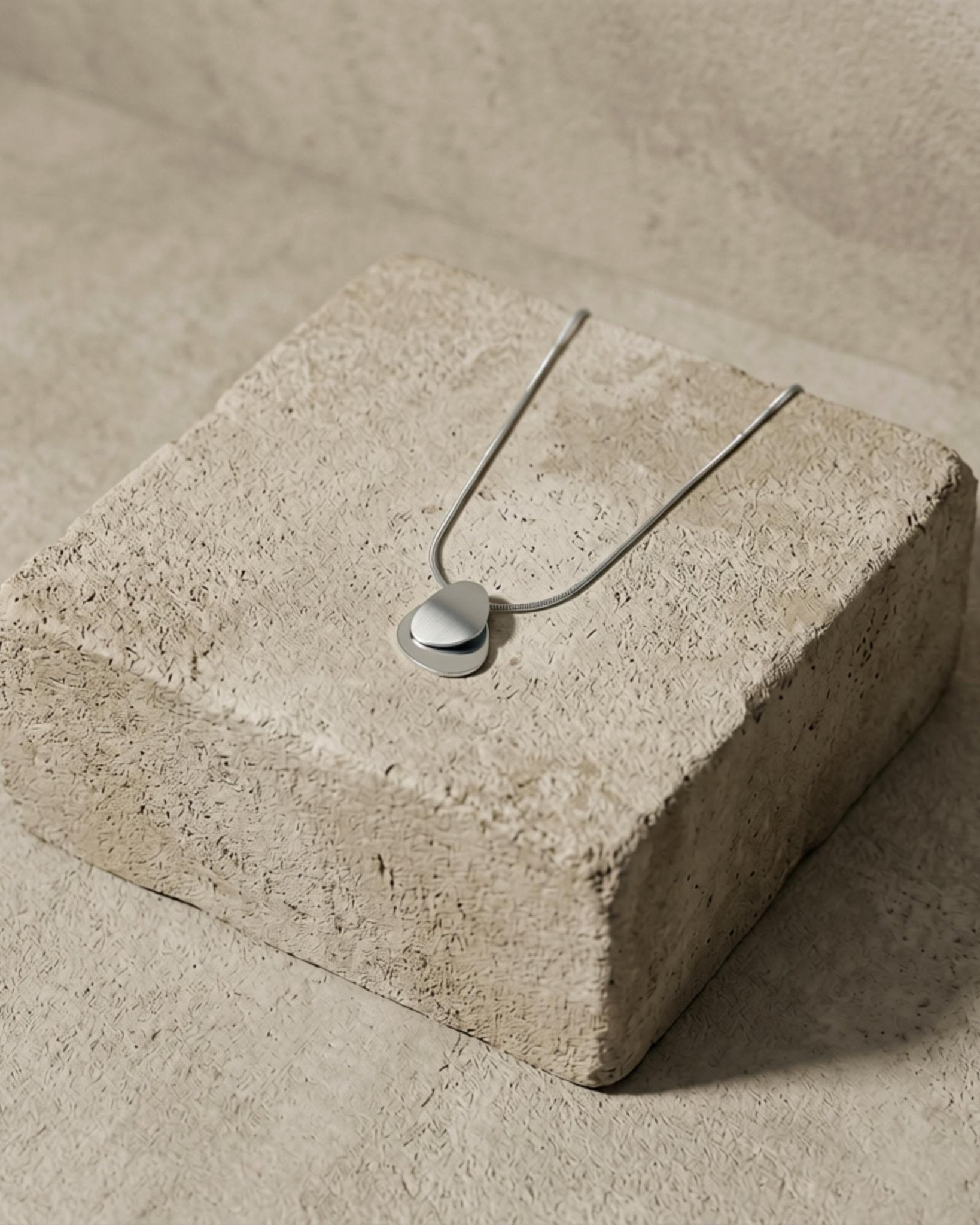 INES Waterproof Silver Stainless Steel Necklace - Adjustable Chain & Brushed/Polished Finish - DANSK Copenhagen
