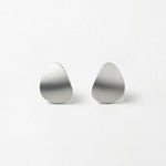 INES Waterproof Silver Stainless Steel Post Earrings - Brushed Finish - DANSK Copenhagen