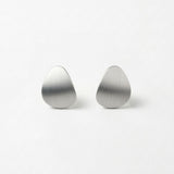 INES Waterproof Silver Stainless Steel Post Earrings - Brushed Finish - DANSK Copenhagen