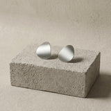 INES Waterproof Silver Stainless Steel Post Earrings - Brushed Finish - DANSK Copenhagen