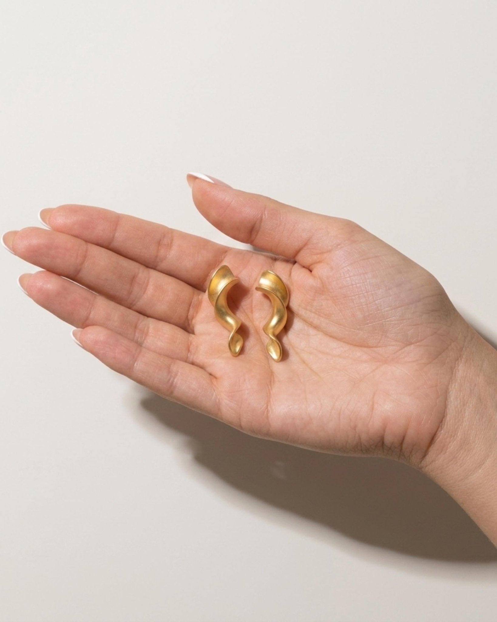 INGRID Waterproof 18K Gold Plated Earrings - Brushed Stainless Steel - DANSK Copenhagen