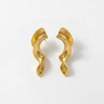INGRID Waterproof 18K Gold Plated Earrings - Brushed Stainless Steel - DANSK Copenhagen