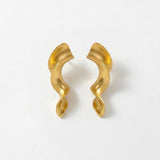 INGRID Waterproof 18K Gold Plated Earrings - Brushed Stainless Steel - DANSK Copenhagen