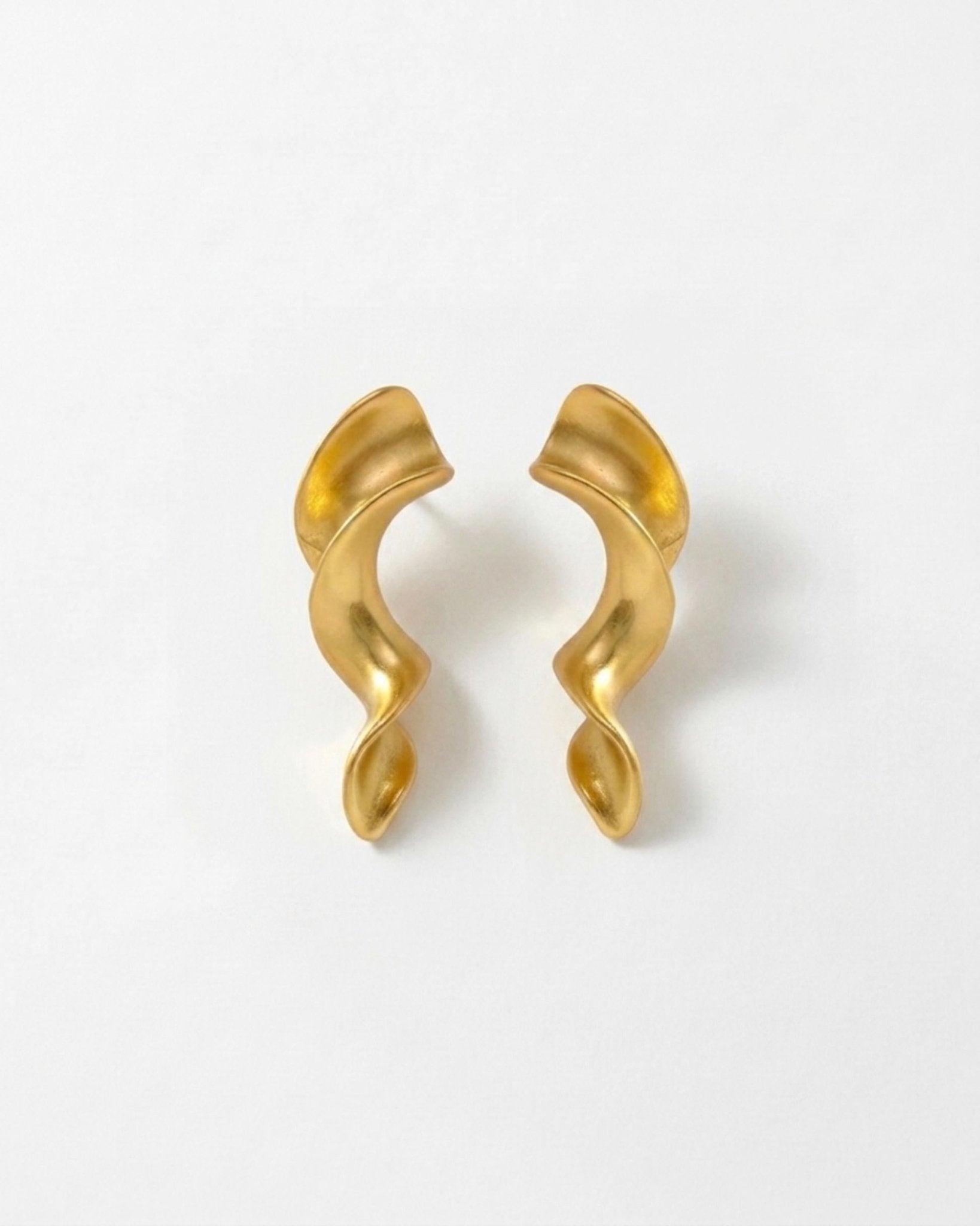 INGRID Waterproof 18K Gold Plated Earrings - Brushed Stainless Steel - DANSK Copenhagen