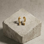 INGRID Waterproof 18K Gold Plated Earrings - Brushed Stainless Steel - DANSK Copenhagen