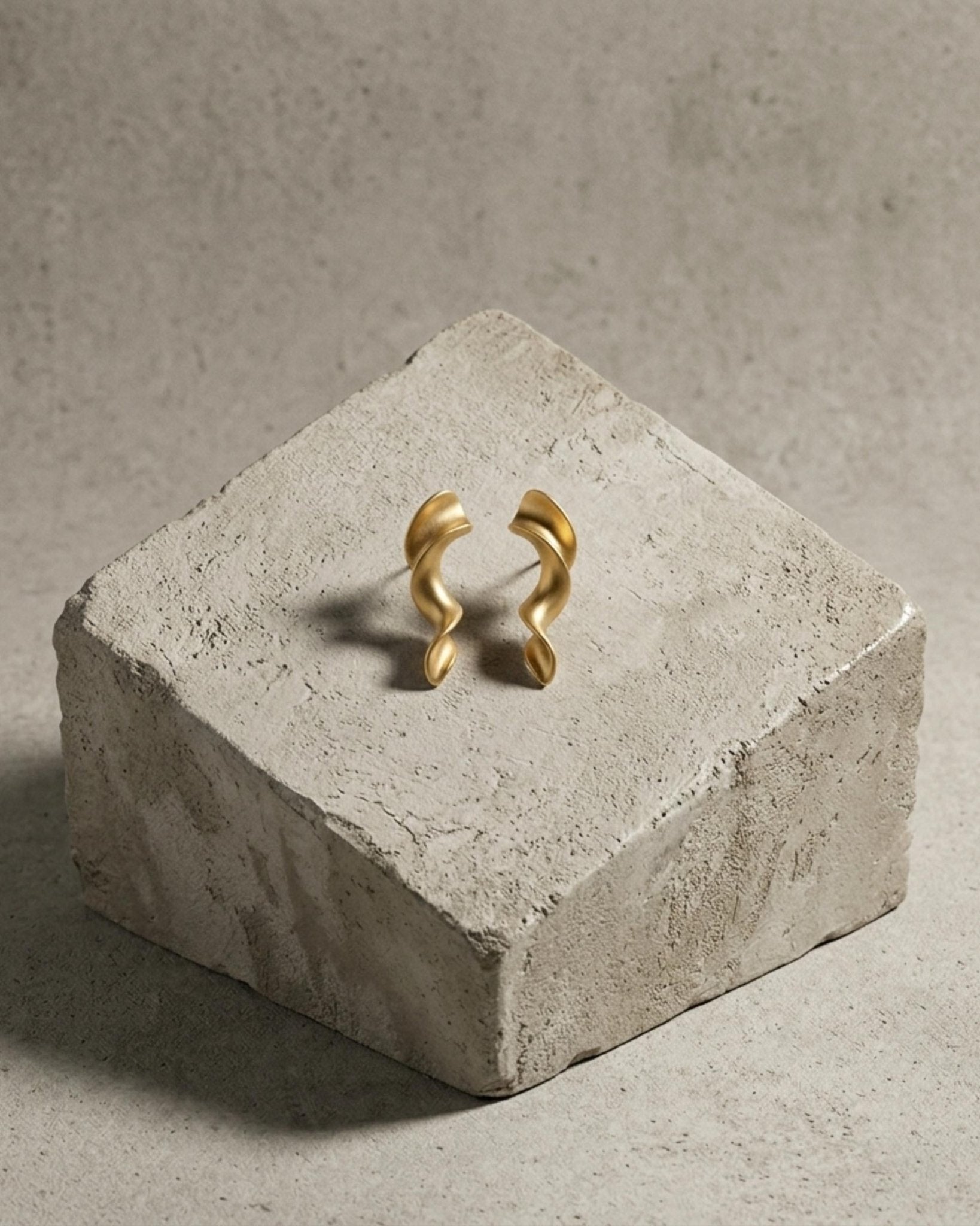 INGRID Waterproof 18K Gold Plated Earrings - Brushed Stainless Steel - DANSK Copenhagen