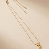 INGRID Waterproof 18K Gold Plated Long Necklace - Adjustable Chain & Brushed Stainless Steel - DANSK Copenhagen