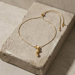 INGRID Waterproof 18K Gold Plated Long Necklace - Adjustable Chain & Brushed Stainless Steel - DANSK Copenhagen