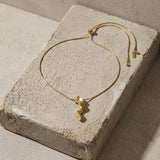 INGRID Waterproof 18K Gold Plated Long Necklace - Adjustable Chain & Brushed Stainless Steel - DANSK Copenhagen