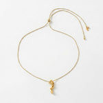 INGRID Waterproof 18K Gold Plated Long Necklace - Adjustable Chain & Brushed Stainless Steel - DANSK Copenhagen
