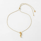INGRID Waterproof 18K Gold Plated Long Necklace - Adjustable Chain & Brushed Stainless Steel - DANSK Copenhagen